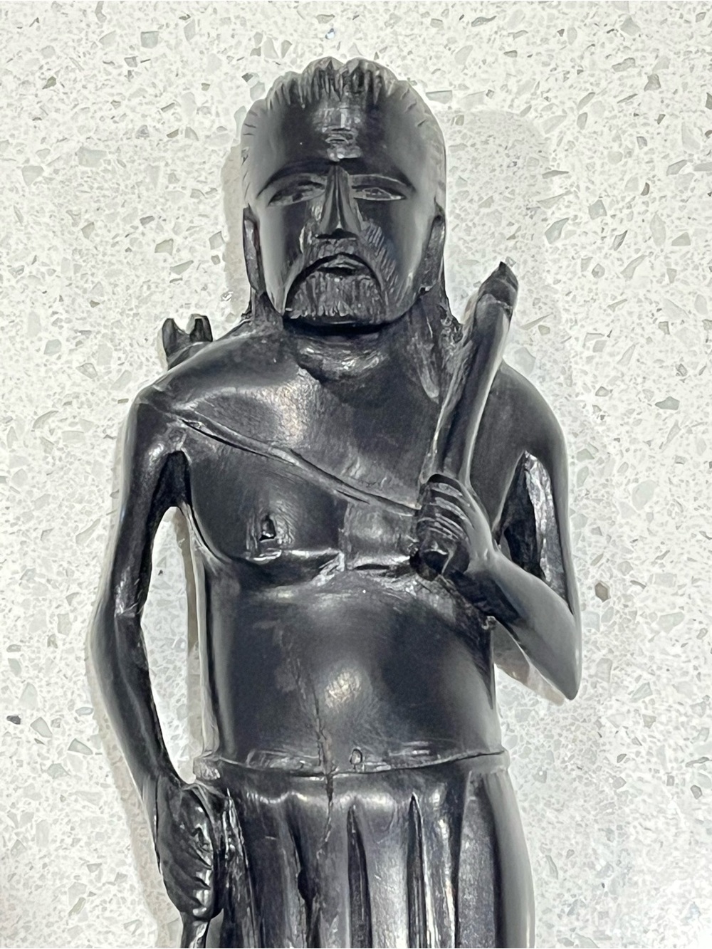 Mid 20th Century Filipino Ebony Hand Carved Wood Carving, Native Hunter/Gatherer - Picture 4 of 13
